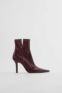 Лакированные ботильоны на каблуке Zara