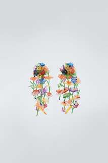 Серьги «разноцветные цветы» Zara