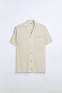 Рубашка из вискозы и льна с рельефным узором Zara