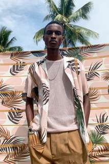 Рубашка с принтом «листья» Zara