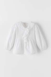 Рубашка в романтическом стиле с защипами Zara
