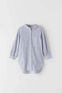 Длинная рубашка из поплина Zara