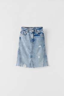 Джинсовая мини-юбка с разрывами Zara