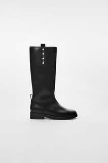 Сапоги с искусственным жемчугом на петельке Zara