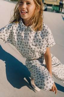 Рубашка из легкой ткани с цветочным принтом Zara
