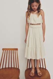 Многоярусная юбка миди из рельефной ткани Zara