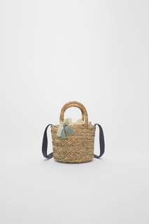 Плетеная мини-сумка с бантами Zara