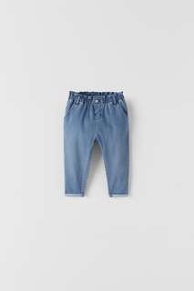 Джинсы свободного кроя с эластичными деталями Zara
