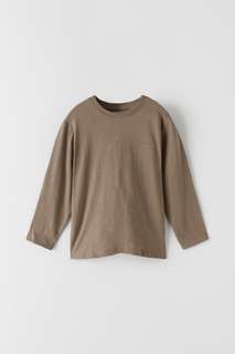 Базовая футболка из ткани фламе Zara