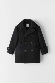 Пальто из смесовой шерстяной ткани Zara