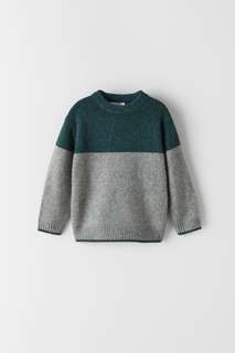 Двухцветный укороченный свитер Zara