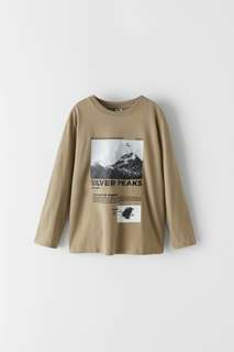 Лонгслив с фотопринтом «горы» Zara