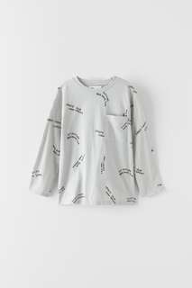Лонгслив с принтом-надписью Zara