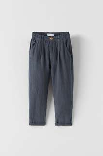 Льняные брюки свободного кроя Zara