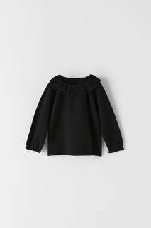 Свитер с широким воланом с кружевной отделкой Zara