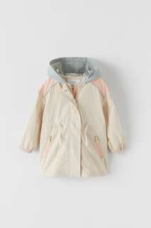 Прозрачный дождевик с цветовыми блоками Zara