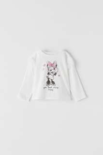 Лонгслив с принтом «минни с бантом» ©disney Zara