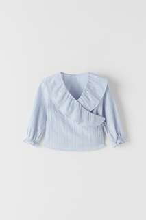 Рубашка с рельефным узором и воланами Zara
