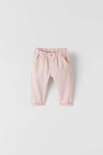 Джинсы со складками на талии Zara