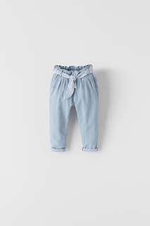 Джинсы с заниженным шаговым швом и поясом Zara