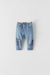 Свободные джинсы «микки-маус» © disney с флисовой подкладкой Zara