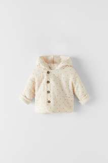 Куртка в горошек из ткани с рельефным узором Zara