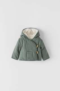 Двубортное пальто с застежками-тогл Zara