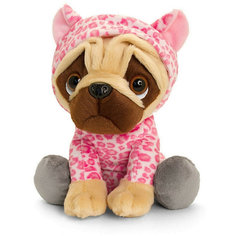 Мягкая игрушка Keel toys Pugsley Мопс в наряде розового леопарда, 22 см