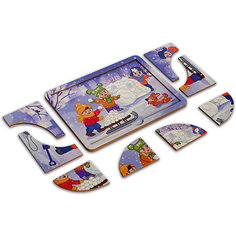 Двухслойный смарт-пазл Нескучные игры "Зима", 8 элементов