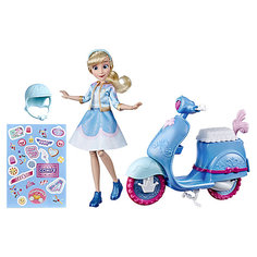 Игровой набор с куклой Disney Princess Comfy Squad Золушка на скутере Hasbro