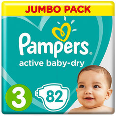 Подгузники Pampers Active Baby-Dry 6-10 кг, 82 шт
