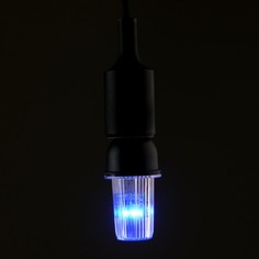 Лампа светодиодная строб, прозрачная, е27, 4led, 3 вт, 220 в, синее свечение Luazon Lighting
