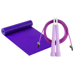 Набор для фитнеса (эспандер ленточный+скакалка скоростная), цвет фиолетовый Onlitop