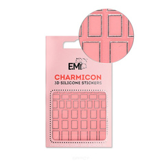 Domix, Cиликоновые стикеры шармиконы Charmicon 3D Silicone Stickers Charmicon 3D Silicone Stickers №112 Квадраты серебро EMI