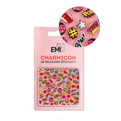 Domix, Cиликоновые стикеры шармиконы Charmicon 3D Silicone Stickers Charmicon 3D Silicone Stickers №128 Поп-Арт EMI