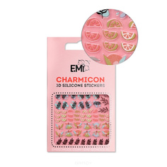 Domix, Cиликоновые стикеры шармиконы Charmicon 3D Silicone Stickers Charmicon 3D Silicone Stickers №127 Листья и фрукты EMI