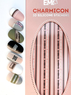 Domix, Cиликоновые стикеры шармиконы Charmicon 3D Silicone Stickers Charmicon 3D Silicone Stickers "Цепи" №5 черные/белые EMI