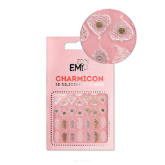 Domix, Cиликоновые стикеры шармиконы Charmicon 3D Silicone Stickers Charmicon 3D Silicone Stickers №107 Перья и сердца EMI