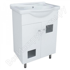 Тумба под умывальник doratiz лидия 50 акватон со стеклом, белый 9912.020