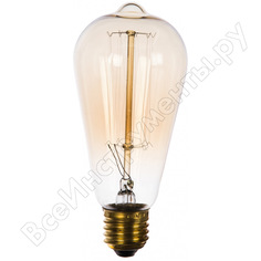 Лампа накаливания uniel vintage. форма конус il-v-st64-60/golden/e27 vw02 ul-00000482