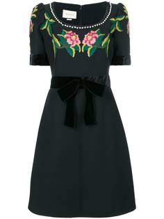Gucci платье с цветочной вышивкой