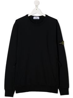 Stone Island Junior толстовка с круглым вырезом и нашивкой-логотипом