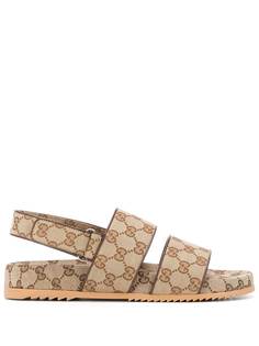 Gucci парусиновые сандалии с узором GG Supreme