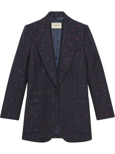 Gucci блейзер в полоску с логотипом Double G