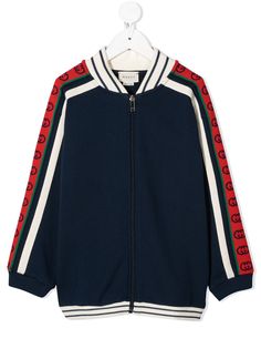 Gucci Kids толстовка на молнии с логотипом Interlocking G