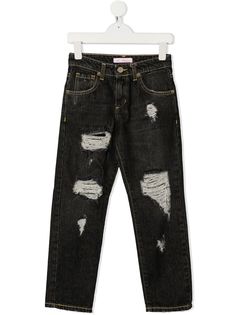 Miss Blumarine прямые джинсы с эффектом потертости