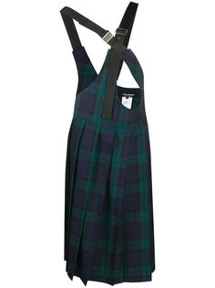 Junya Watanabe плиссированная юбка в клетку с подтяжками