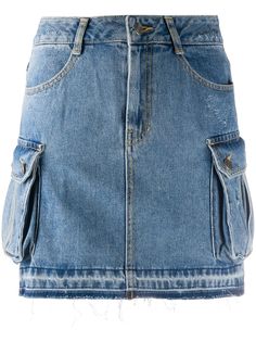 SJYP джинсовая юбка с карманами карго