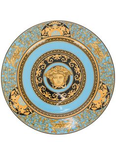 Versace тарелка с принтом Medusa и узором Baroque