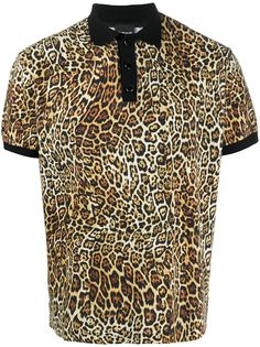 Just Cavalli рубашка поло с леопардовым принтом
